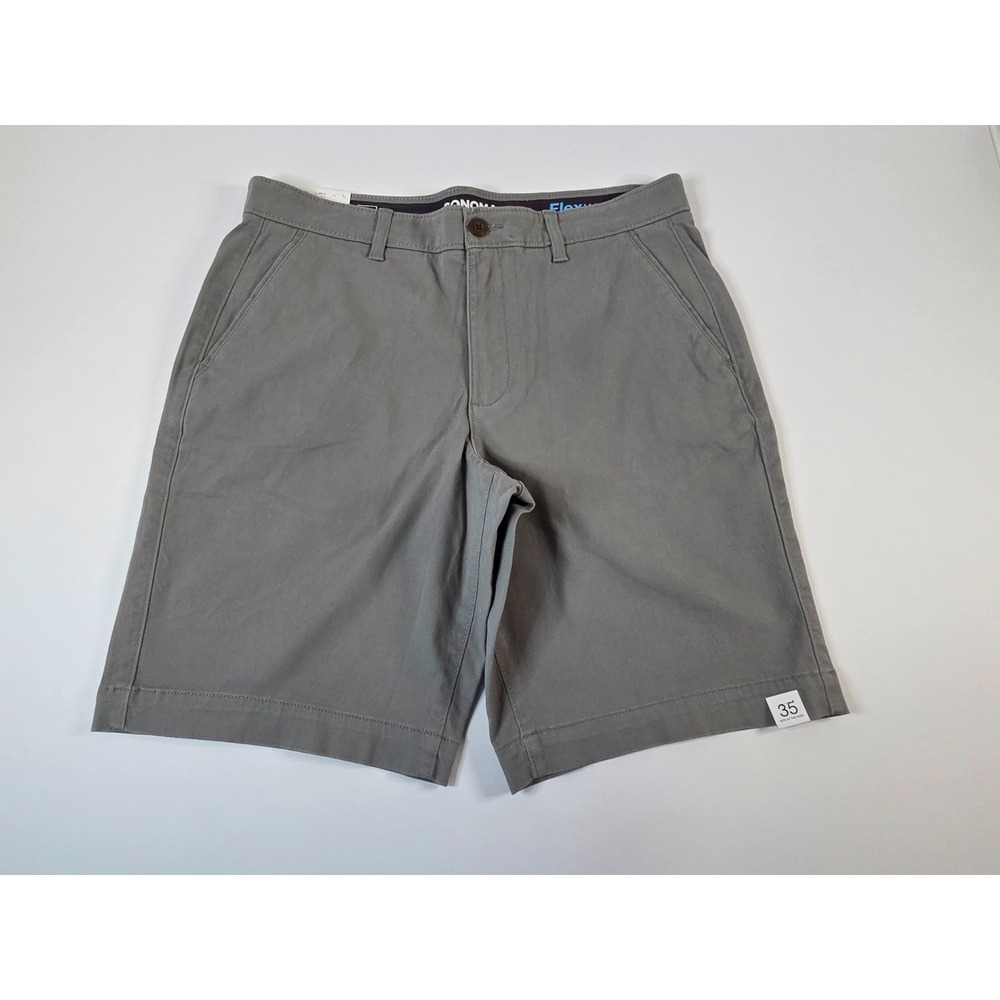 Sonoma Shorts Mens 35 Gray Chino Regular Flexwear Stretch Comfort Relaxed